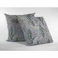 Palacedesigns 20 in. Tropical Leaf Indoor & Outdoor Throw Pillow Purple & Muted Gray PA3095387
